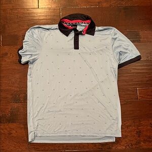 Kenneth Cole Sky Blue Polo with Black Trim